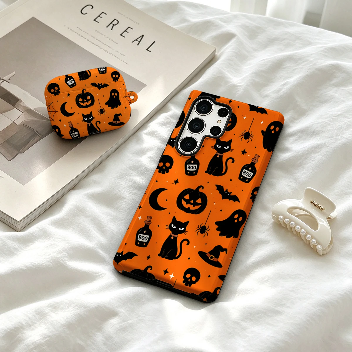 Halloween Spooky Elements Phone Case For Samsung Galaxy S26 S25 Ultra S24 S23 Plus Shockproof Double Layer Tough Back Cover