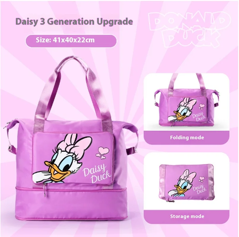 Disney-Sac à bagages portable pour femme, sac de voyage pour femme, courte distance, grande capacité, beaux sports pour étudiants, sac à initiation unique