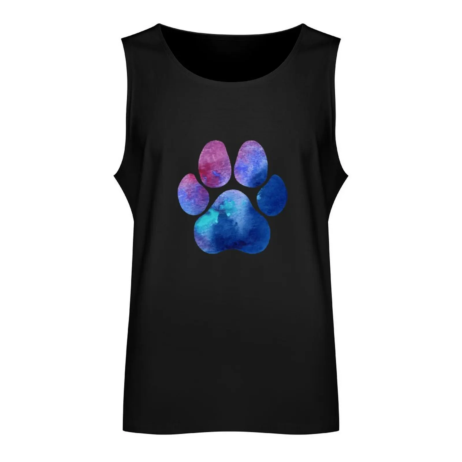 Blue and Purple Paw Print Tank Top Muscle fit Men's summer vest Top muscle t-shirt