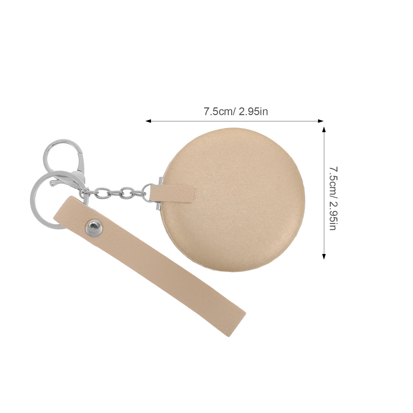 1 szt. Mini lusterko brelok kompaktowe dwustronne przenośne lusterko do makijażu dla kobiet, wysoka jasność, błyszcząca metalowa powierzchnia, składane lusterko kosmetyczne