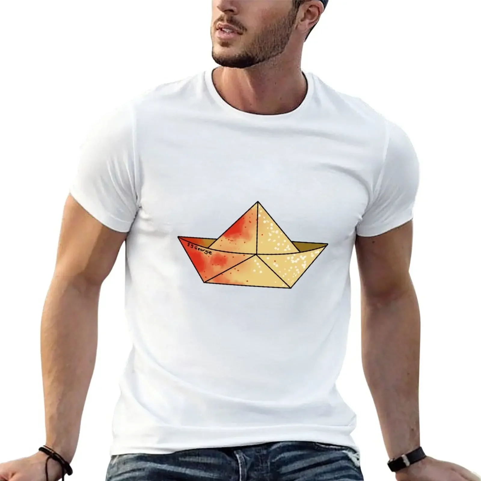 IT Georgie Denbrough's Paper Boat T-Shirt kawaii clothes customizeds t shirts for men