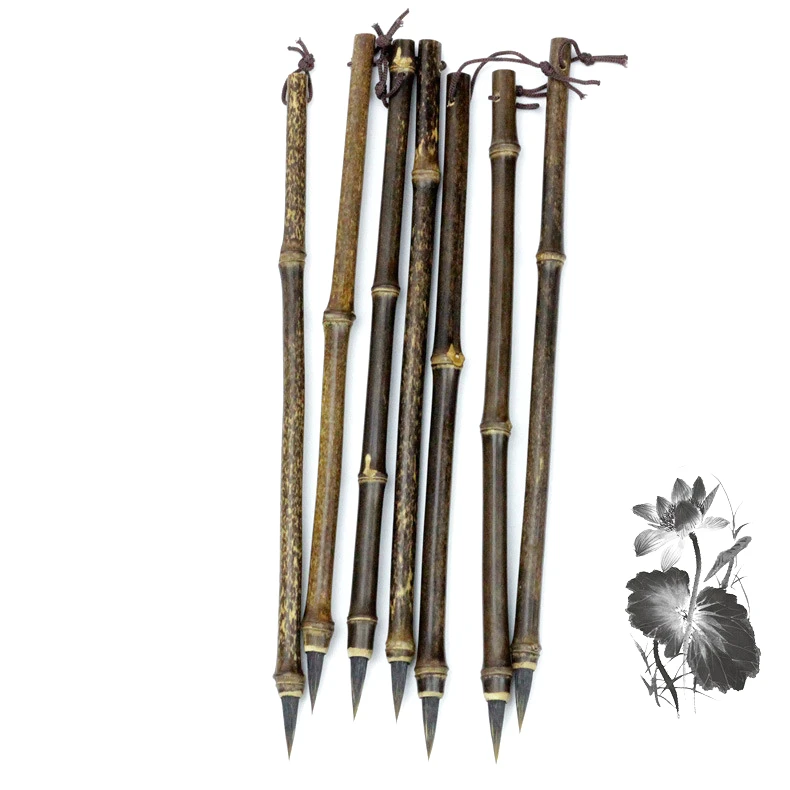 2 Pcs/set Alta Qualidade Chinês Caligrafia Tradicional Roxo Coelho Cabelo Escrita Escova Handwriting Small Regular Script Brush