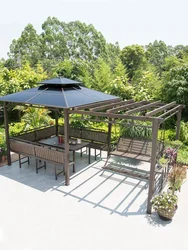 Courtyard gazebo, table chairs, swings, villas, outdoor outdoor, aluminum alloy awning, garden