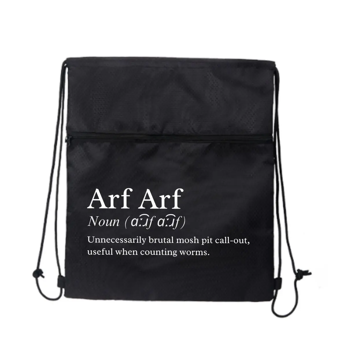 

Arf Arf Humorous, Mosh Pit - Тематический текст - Art Creation Черная сверхлегкая уличная сумка на молнии на шнурке