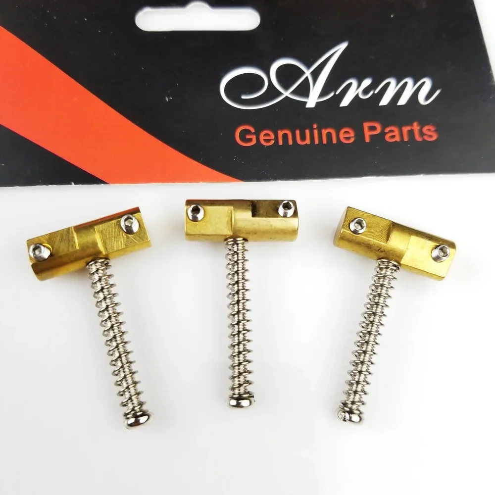 

A Set OF Three Wilkinson Electric Guitar Brass Guitar Bridge Compensated Saddles Replacement Par