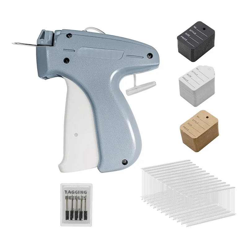 GW-Pistola per etichette per indumenti con 5 perni in acciaio e 2000 elementi di fissaggio bianchi da 1 pollice e 300 etichette per indumenti Vendita a domicilio Negozio al dettaglio Facile da usare