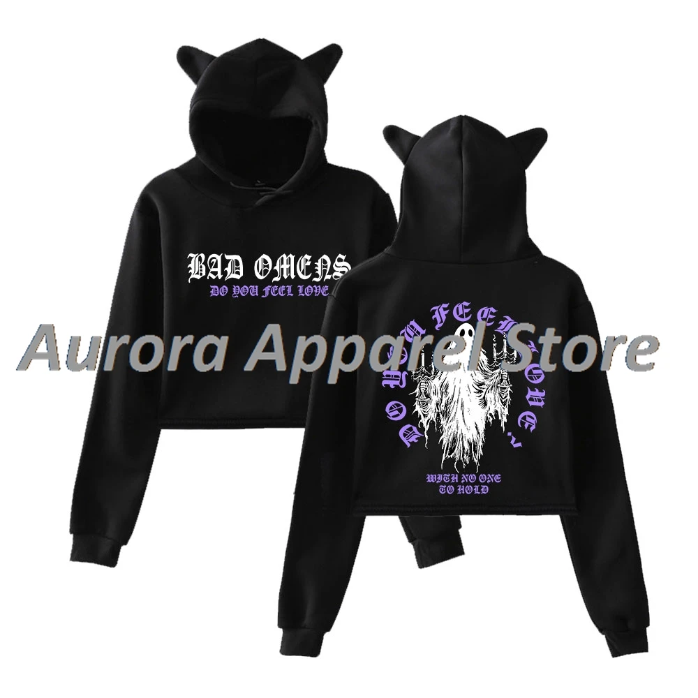 

Худи с кошачьими ушками Bad Omens Do You Feel Love Tour 2026, женская толстовка с длинным рукавом, женская одежда