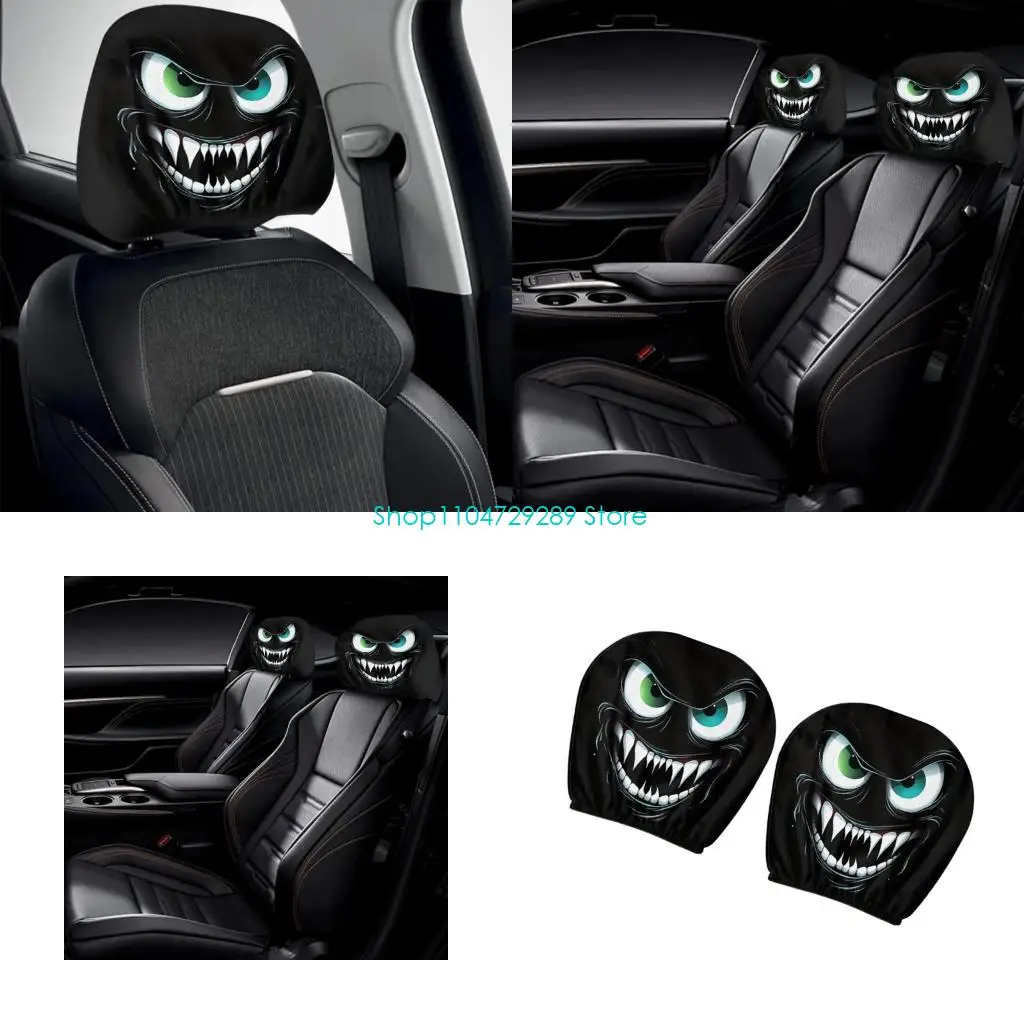 

D8ke Funny Evil Eyes Hearrest охватывает дышащие полиэфир