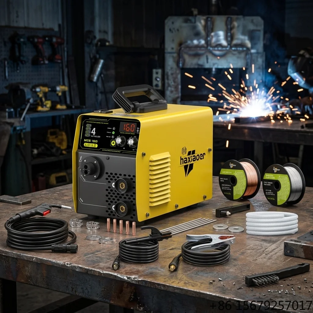 HAXIAOER New 4-in-1 Inverter MIG MMA TIG LIFT Welder 220V Portable for Stainless Steel Welding