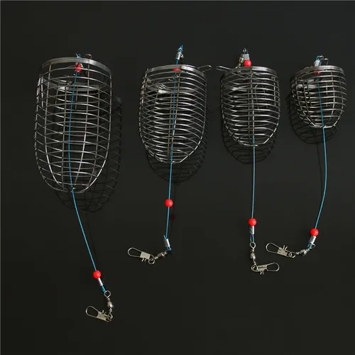Soporte para alimentador, jaula para cebo de pesca, cesta, accesorios de pesca, jaula alimentadora, jaula para cebo de acero inoxidable, cesta, trampa para pesca