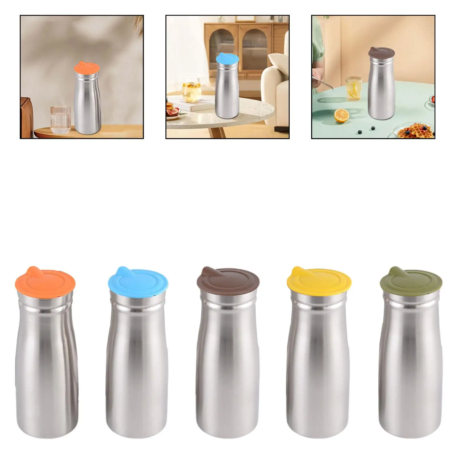

1.0 L Stainless Steel Iced Tea Juice Pitcher Drinks Container Multipurpose for Homemade Lemonade Large Capacity 8.5x23cm