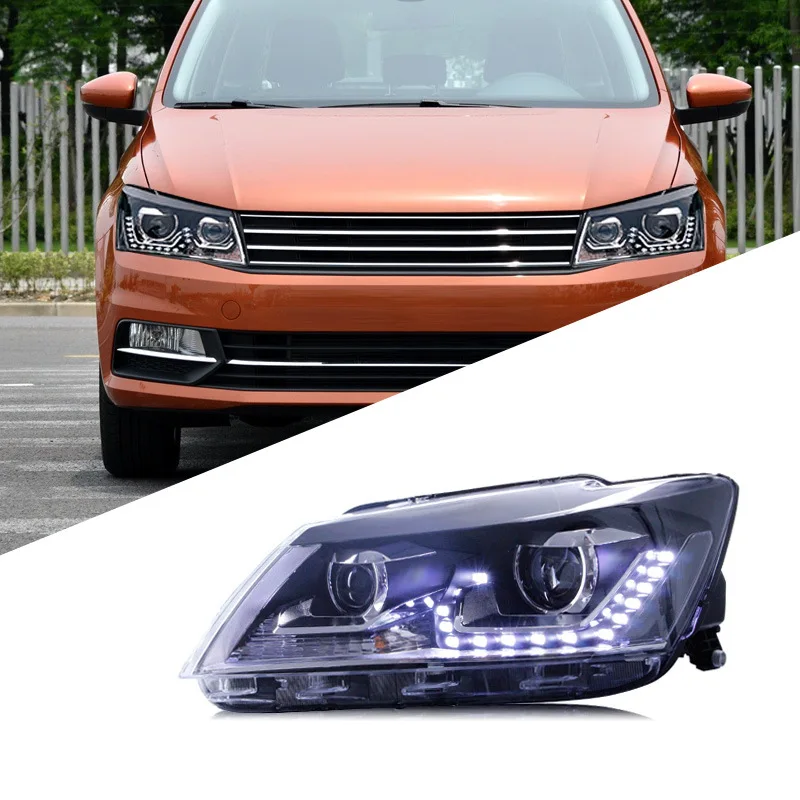 

Подходит для 13-15 Volkswagen New Santana, фара в сборе, модифицированные светодиодные дневные ходовые огни, ксеноновые фары с двойной линзой