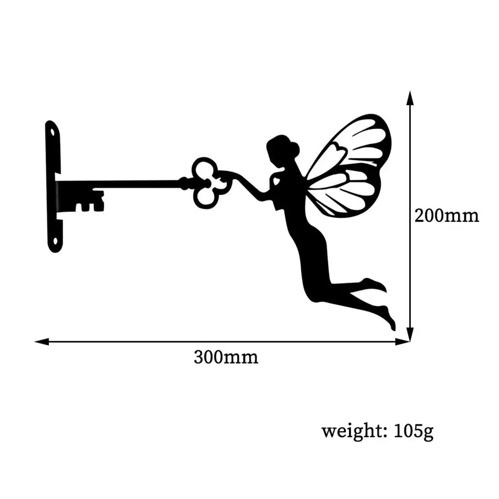 Outdoor Metal Art Fairy Silhouette Statue Ornament Lawn Enterway Backyard