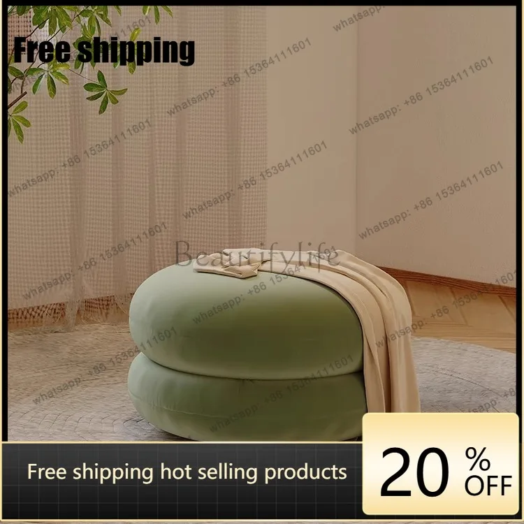 LS living room lamb wool household round stool sofa simple seat pier shoe changing stool
