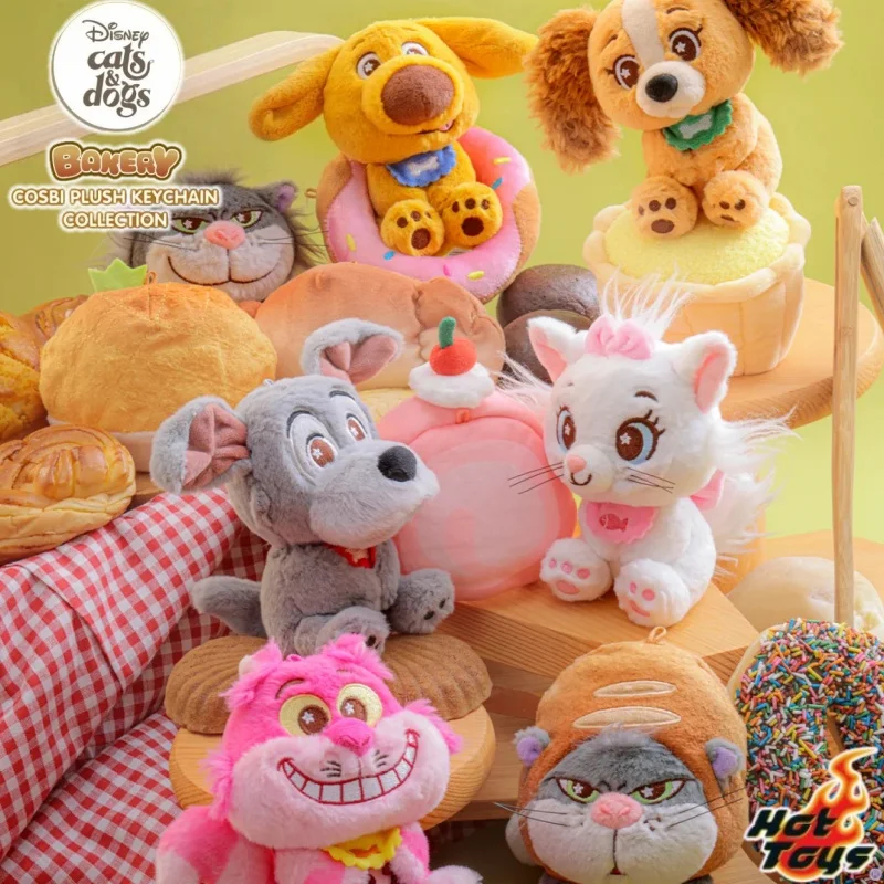Neue Hot Toys Disney Cats & Dogs Bakery Cosbi Plüsch-Schlüsselanhänger-Kollektion Blind Boxed Rucksack-Anhänger Puppe Geburtstagsüberraschungsgeschenk