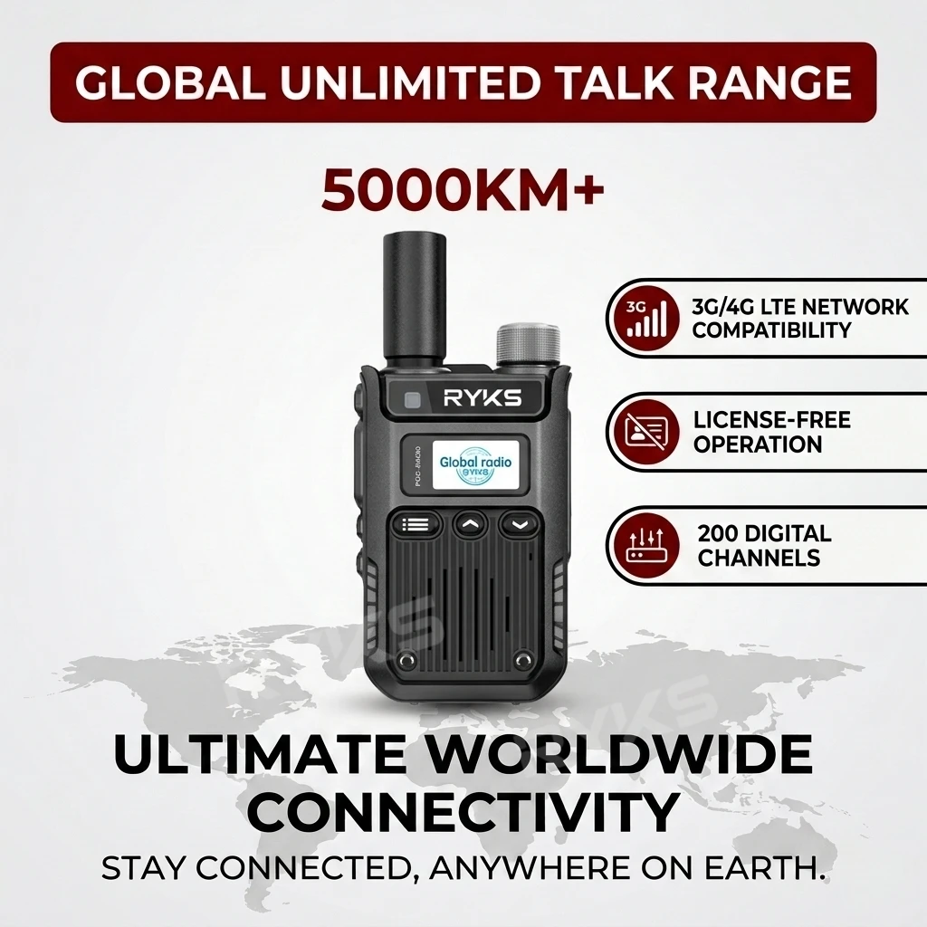 4G Poc Two Way Radio License-Free Professional Metal Case 1800Mah 200Ch 4G Walkie Talkie 5000Km For Fleet Construction