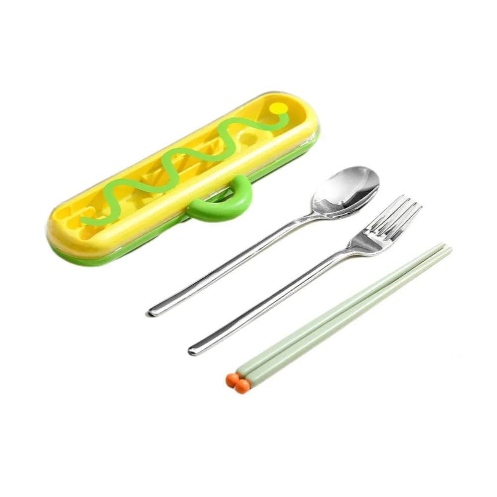 

304 Stainless Steel Portable Tableware Set Dopamine Eco Friendly Spoon Cutlery Set with Carrying Case Fork Dining Utensils Kit