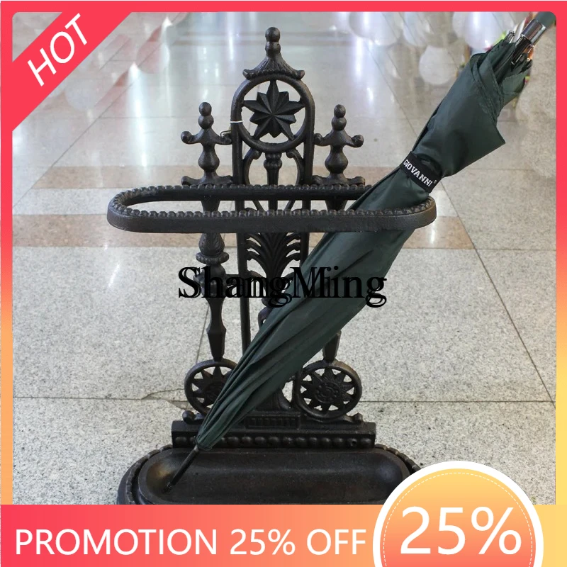 

SM new courtyard wrought iron umbrella frame living room outdoor creative storage rack bucket hotel lobby