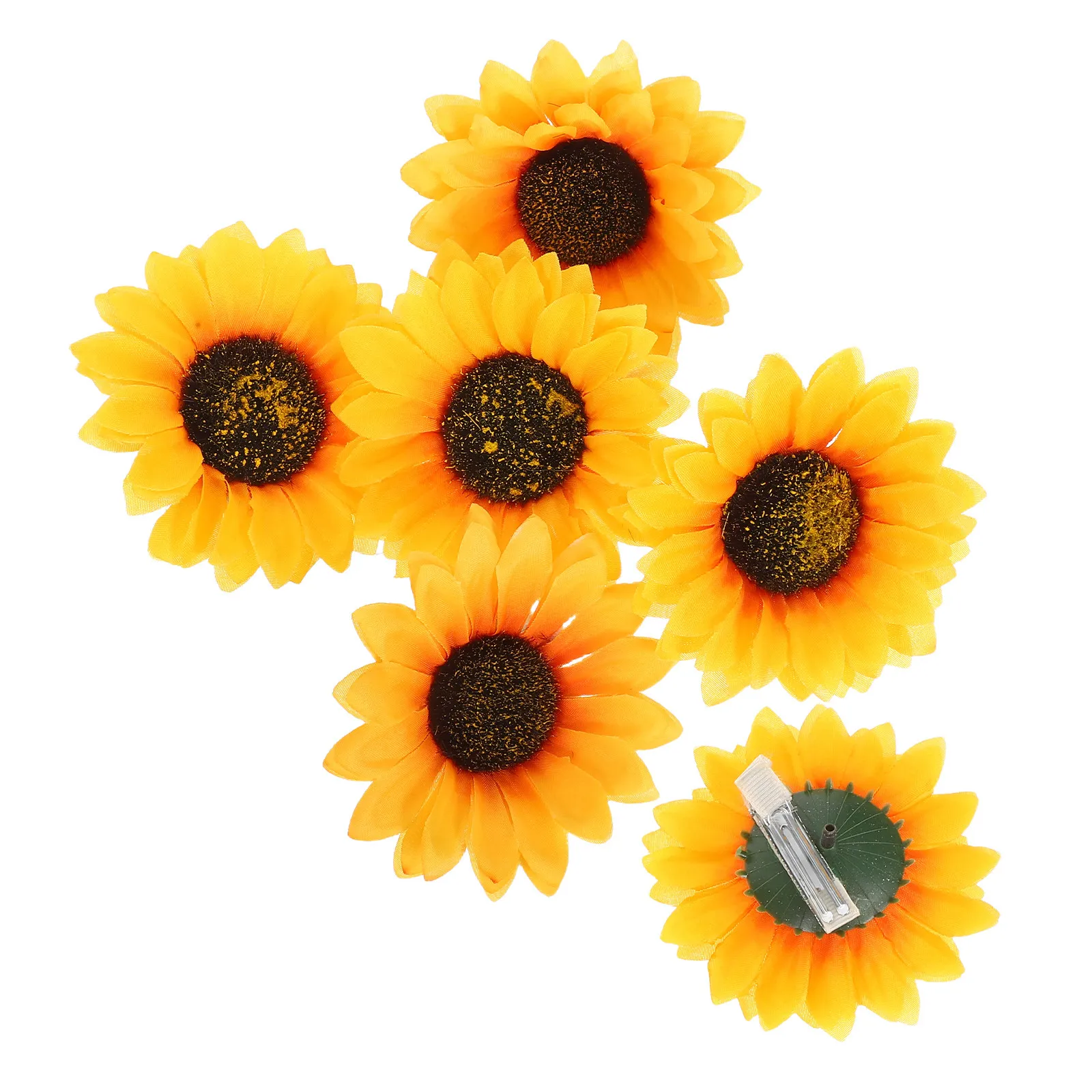 

6Pcs Sunflower Hair Clip Set Stylish Flower Hairpins Chic Duck Clips Party Wedding Decoration Fashion Bang Clip