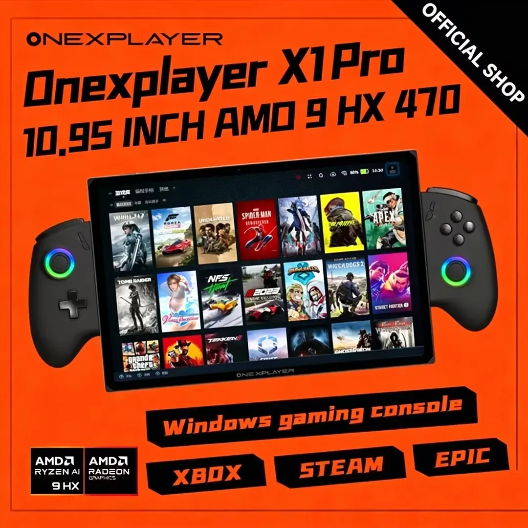 

OneXPlayer X1pro AI 470 Onexconsole 10.95 Inch Qculink 100W GaN charger Replaceble D-PAD Wins 11 AI Camera Gaming Console