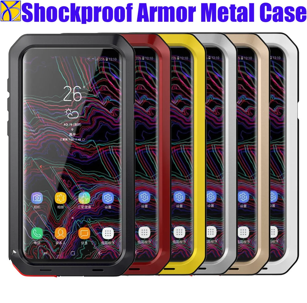 

10 DHL Armor Metal Heavy Duty Protection Case for Samsung Galaxy S5 S6 S7 Note 9 4 5 8 Edge S8 S9 S10 Plus S10e Shockproof Cover