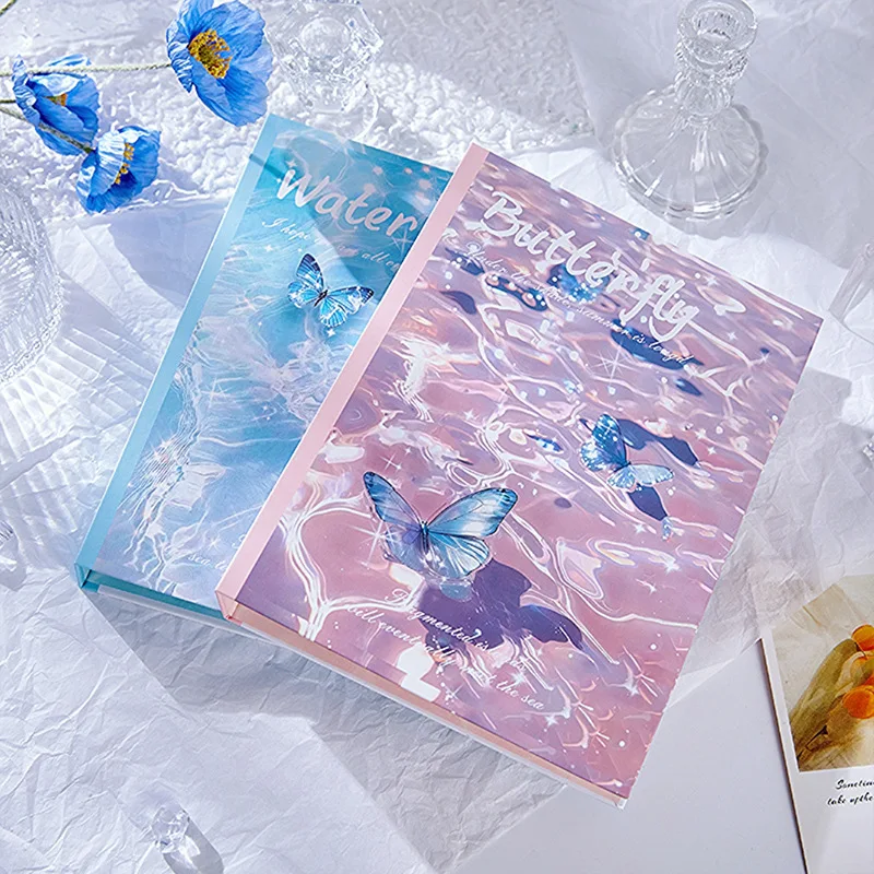 

A5 Sparkling Water & Butterfly Binder Anime Idol Photo Album for 3-Inch Collectibles, Korean Card Holder, K-Pop Fan Gift 포카 바인더