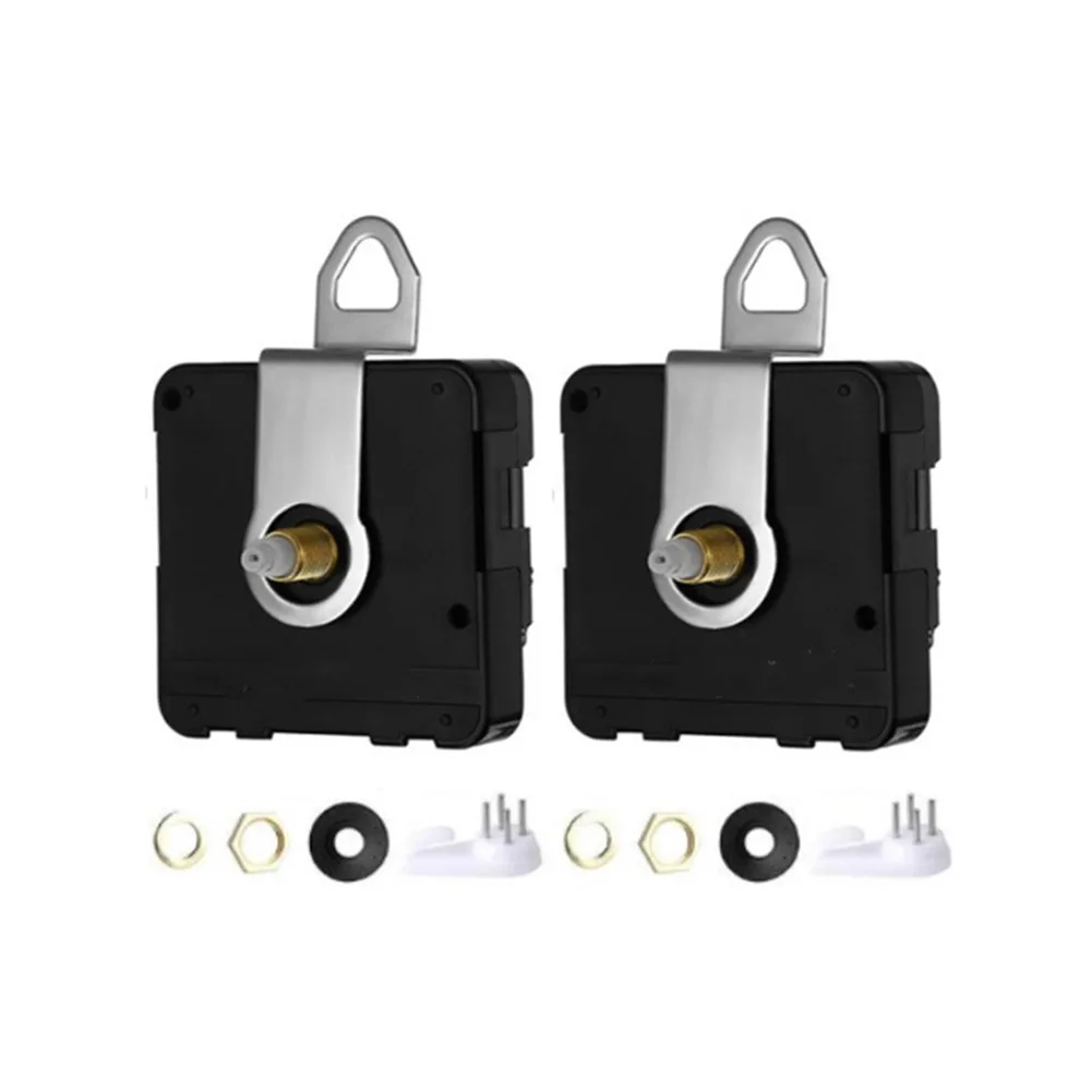 DIY 2Pcs Silent Quartz Wall Clock Movement MechanismSpindle 13-31MMRepair Kit Home Drcoration Xmas Chirsmas Art Ornament