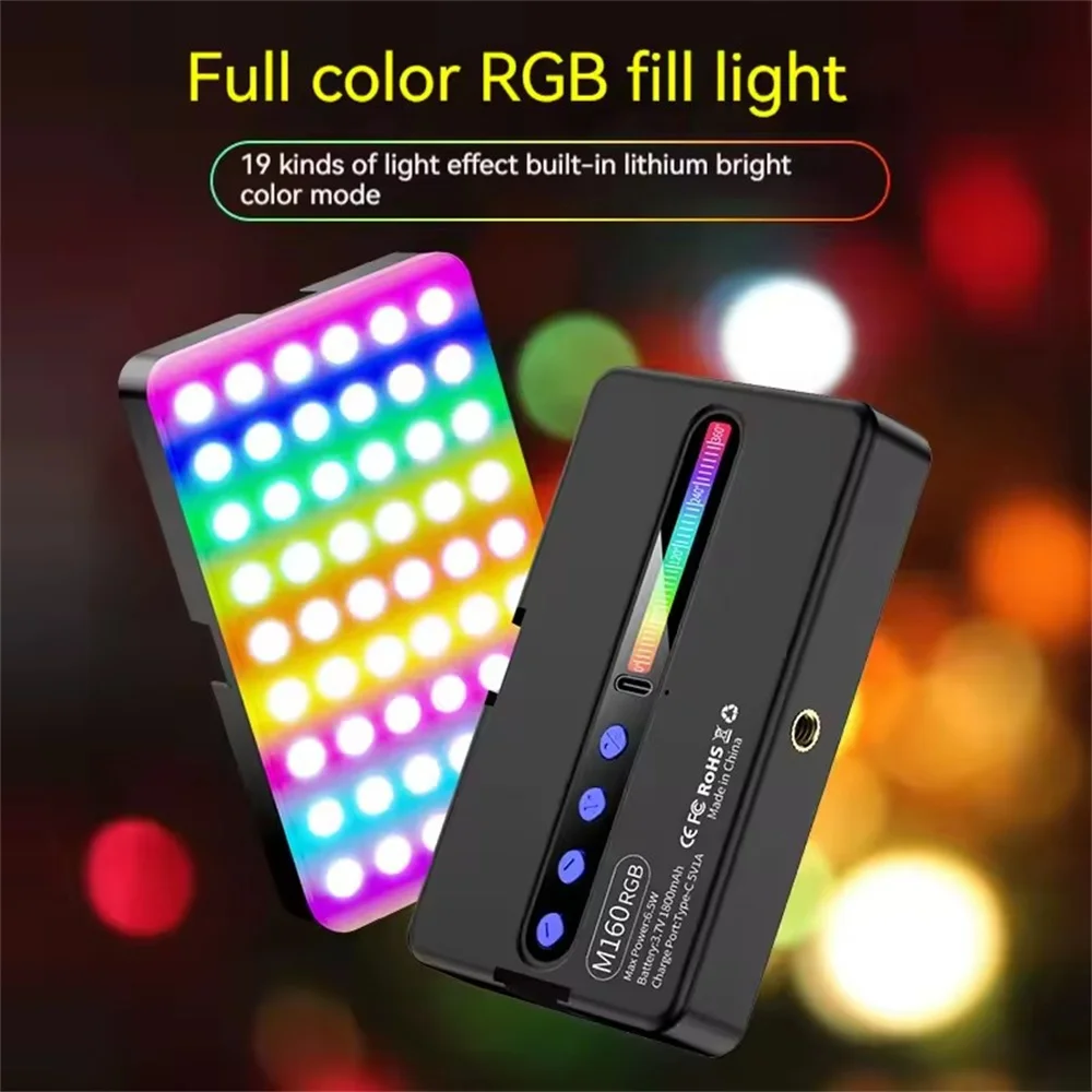 

Полноцветный RGB-видеосвет 2700K-6500K, светодиодный светильник для фотосъемки, диммируемый, для камеры, для прямой трансляции и видеосъемки, заполняющий свет