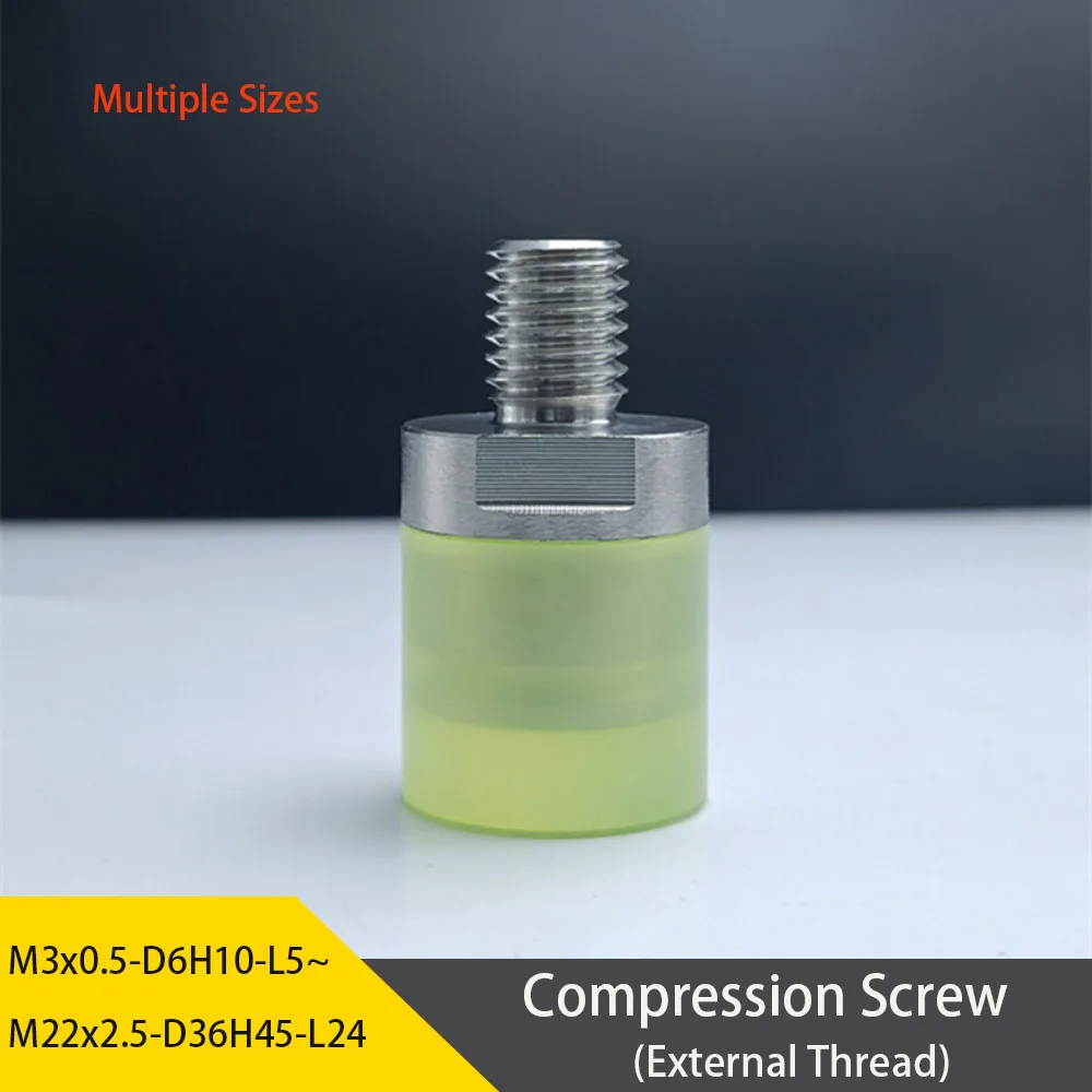 1Pcs PU M3/4/5/6/8/10/1216/20/22 Stainless Steel External Thread Coated Nut Shock Absorber Pressure Block Buffer Rubber Head
