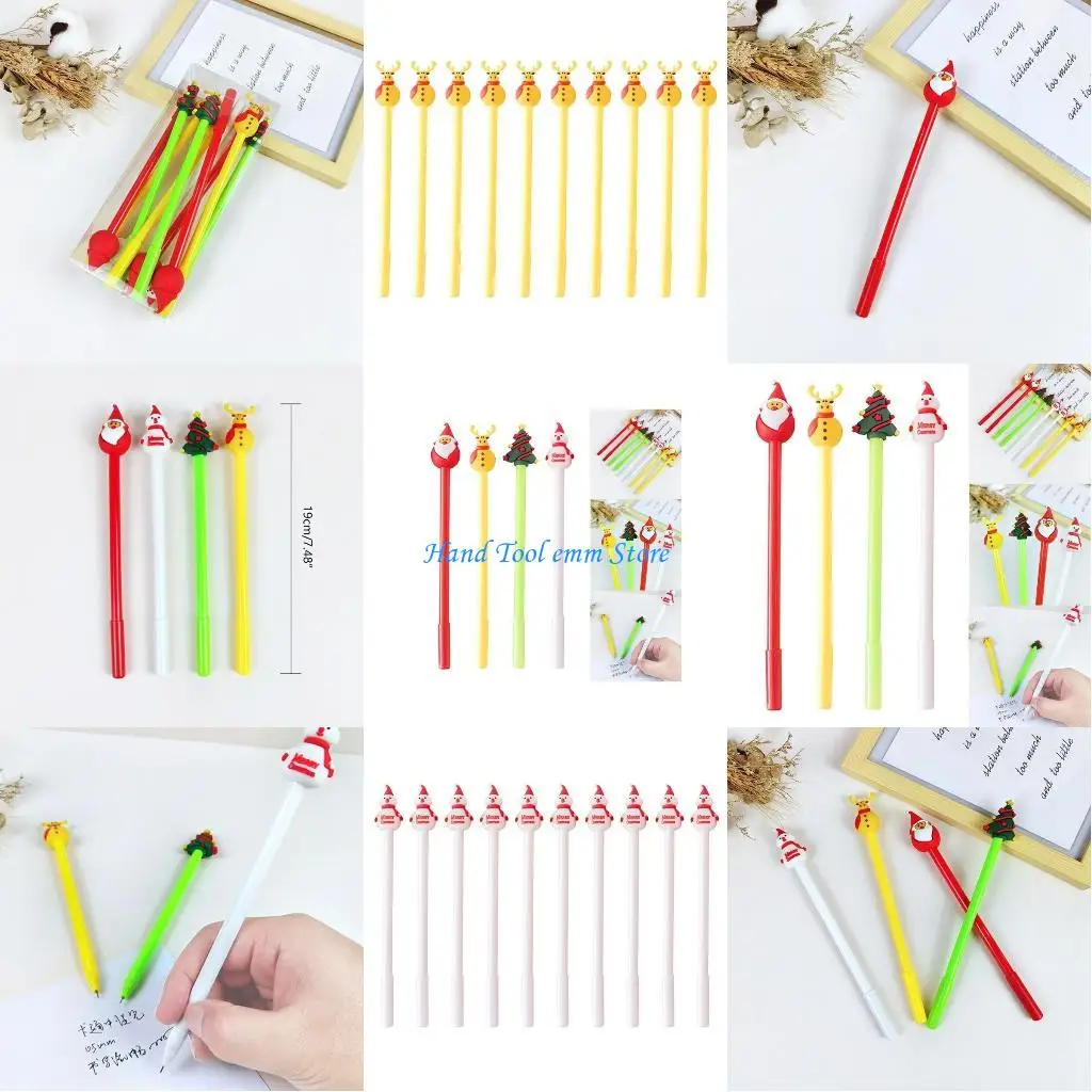 

H37F 10Pcs Liquid Pens Rolling Ball Pens Quick Dry 0.5mm Fine Point Gel Pens