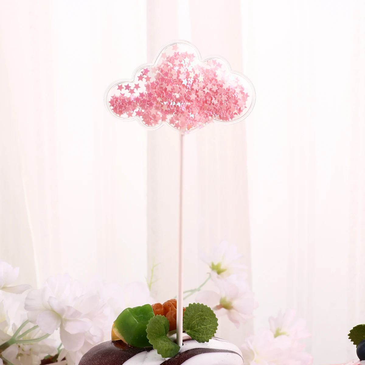 

8pcs Confetti Cake Toppers Small Fresh Cupcake Picks Decorations Cute Shape Safe Birthday Party Cake Dessert