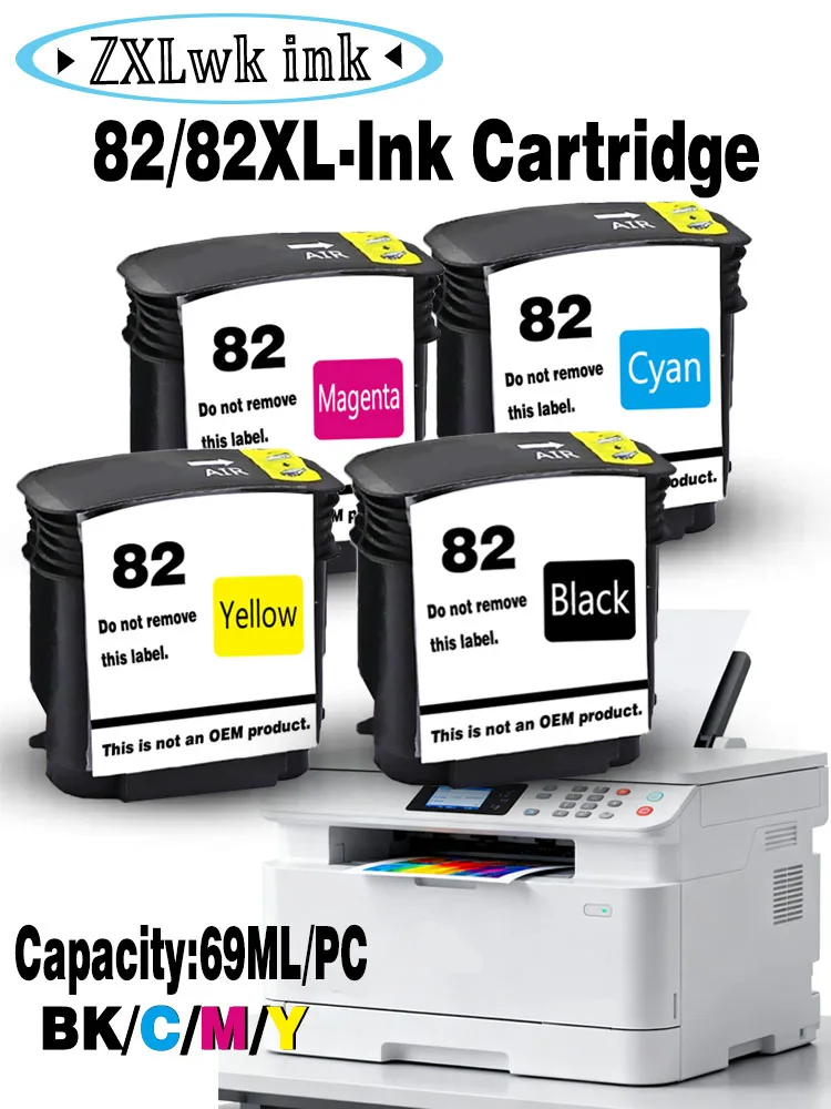 For HP 82 82XL Ink Cartridge For HP Designjet 510 510ps Printer ，Ink Cartridge Model 82xl CH565A C4911A C4912A C4913A