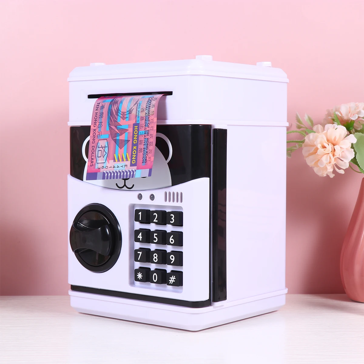 

1pc Cartoon Atm Password Security Saving Box For Coin Bank With Password Money Saving Box Kids Coin Bill Storage Gift (Panda)