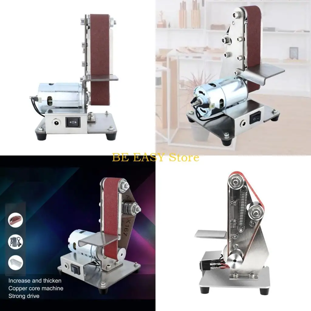 

E28F Mini Belt Sander Precisions Grinding Machine with Adjustable Speed Compact Belt Grinder for Sharpening & Sanding