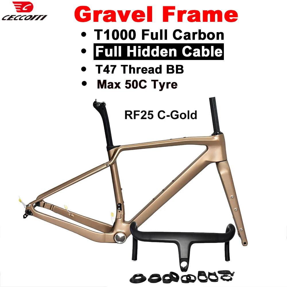 

Карбоновая рама для гравийного велосипеда 700C SEABOARD с вилкой, для бездорожья, 142 мм, с плоским дисковым тормозом, для покрышек 700x50C