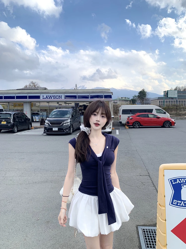 

POKEMENG Summer Sailor Ne Lace Splice Svel Slim Fit T-irt ort Top Cute Sle Breathable Moisture ng Ladies' Tee