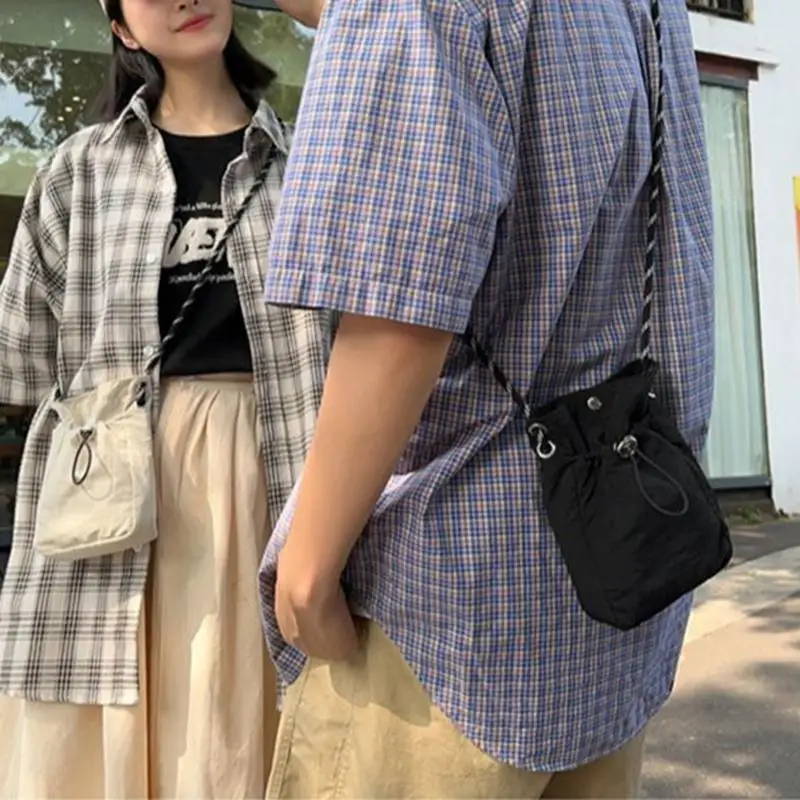 Soft Nylon Canvas Square Shoulder Bag Multifunctional Mini Crossbody Messenger Phone Purse view 3
