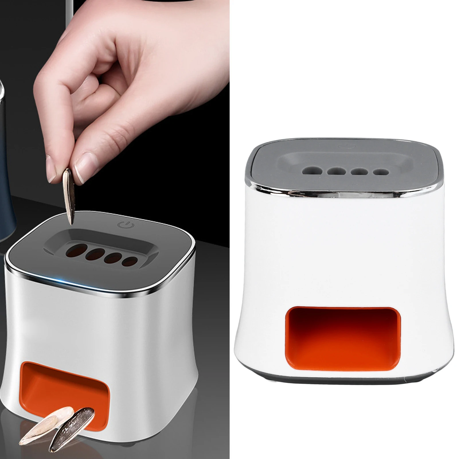 E2 White Automatic Melon Seed Peeling Machine USB Automatic Seeds Sheller Opening Tool Sunflower Seeds Peeler Kitchen Gadgets