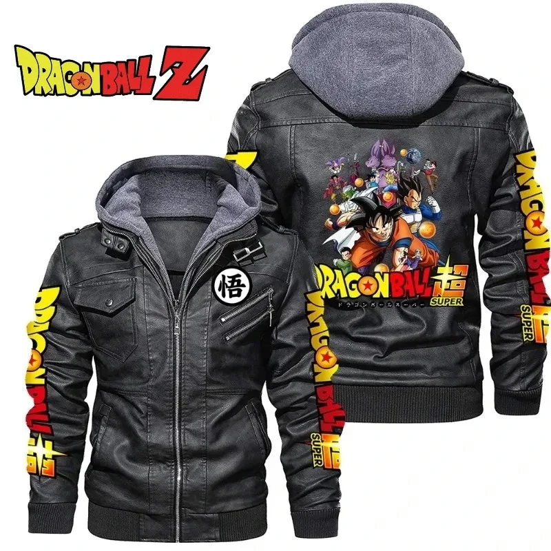 

Anime Demon Slayer Dragon Ball Locomotive Jacket High-end Pu Leather Jacket Animation Enthusiasts Print Casual Handsome Jacket