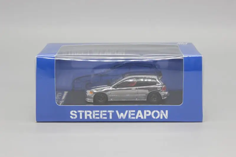 

Уличное оружие SW 1:64 Honda Civic EG6, Посеребренная модель автомобиля из сплава, коллекционный подарок