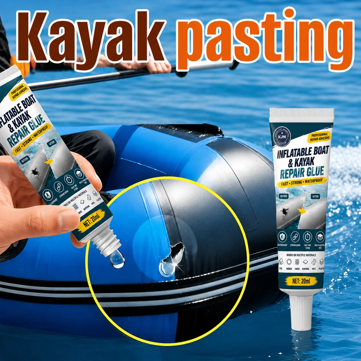 Waterproof Seal Glue Adhesive Repair Kit for Inflatable Kayak Rubber Boat PVC Swimming Ring Puncture Fix Boat Inflatables Repair