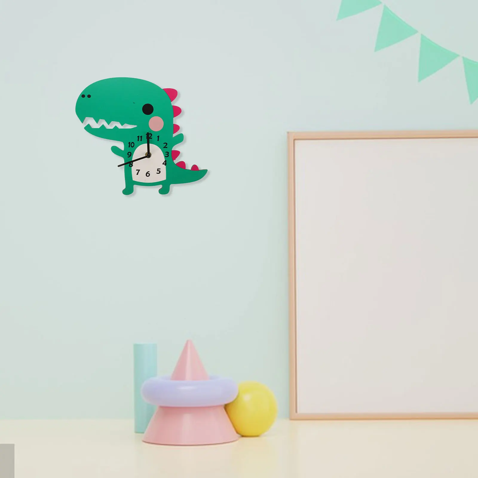 

Dinosaur Shaped Wall Hanging Wooden Clock for Bedroom Living Hanging Wooden Wall Clock Room Office Kids Room Cartoon Style