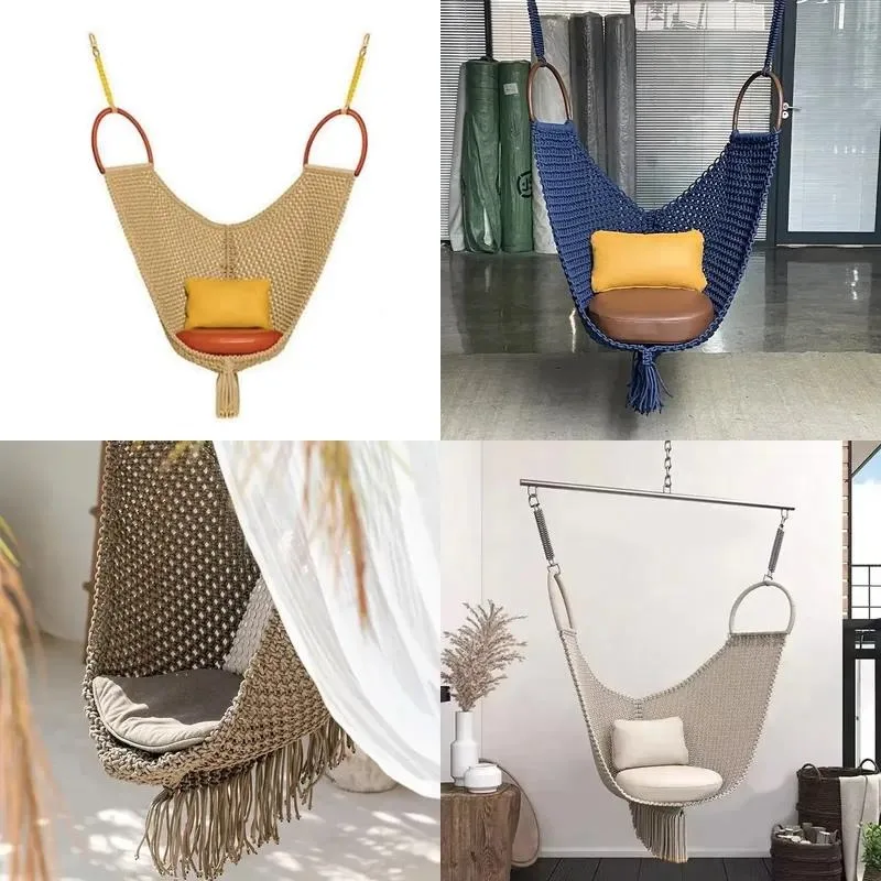 Durable Waterproof Outdoor Rope Swing Chair Minimalist Design Garden Hanging Seat for Patio Dining Area Comfortable