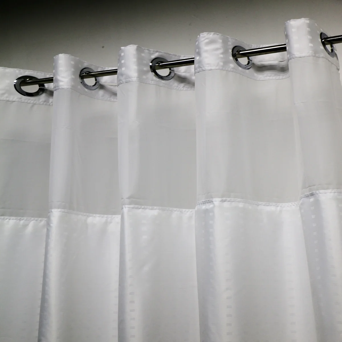 Minghe No Hook Shower Curtain with Removable Liner,Hotel Quality Cloth Shower Curtain,Bathroom Fabric Shower Curtain