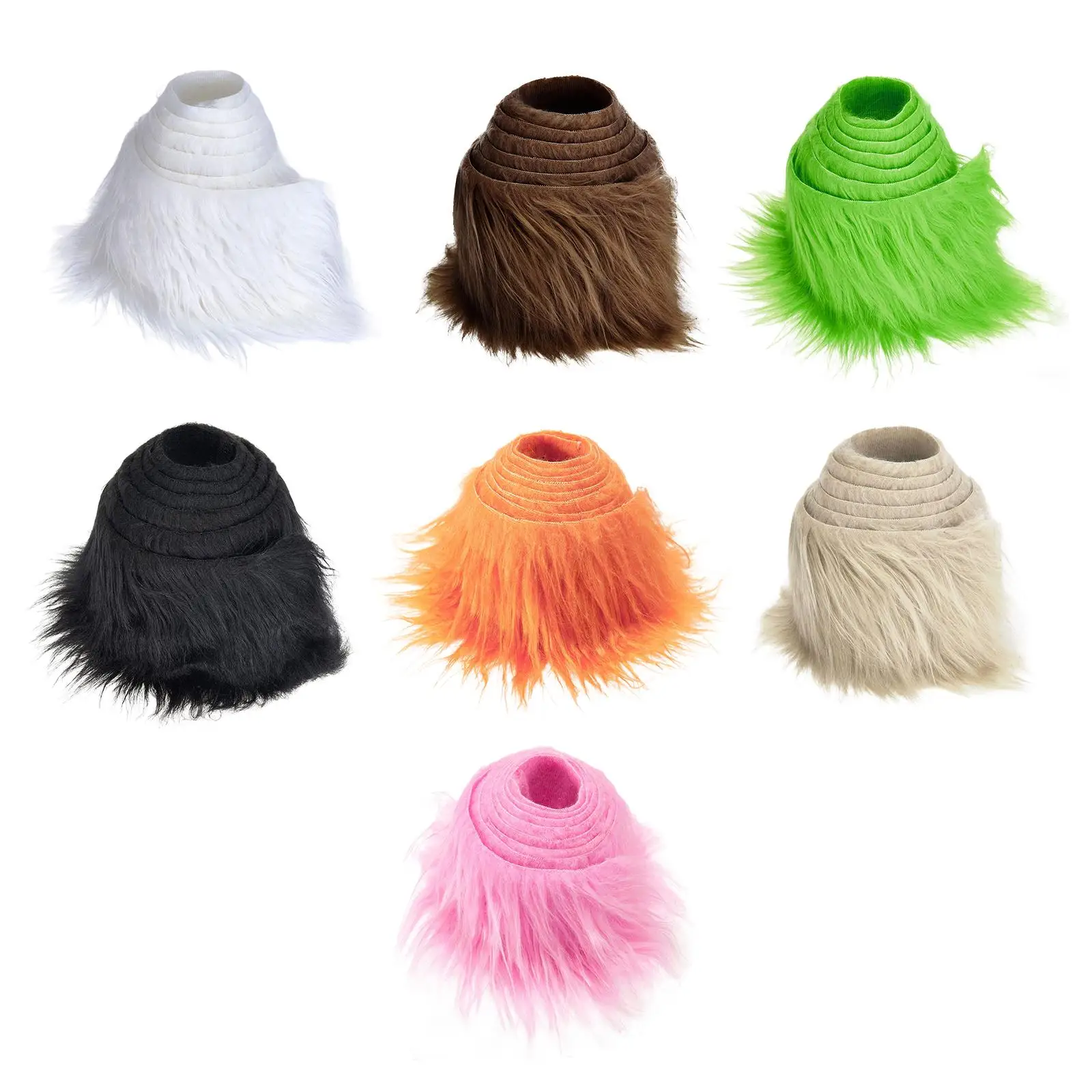 Faux Fabrics Breathable Handcrafts Soft DIY Crafts Plush Toy Tapes Shaggy Fabric Cuts for Sofa Carpet Gnomes Beard Hair