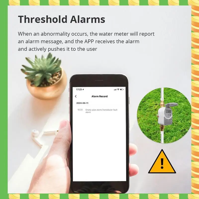 AB53 Tuya Zigbee medidor de agua ultrasónico DN15 con válvula pantalla LCD cantidad de agua consumo de flujo medida IP68 impermeable