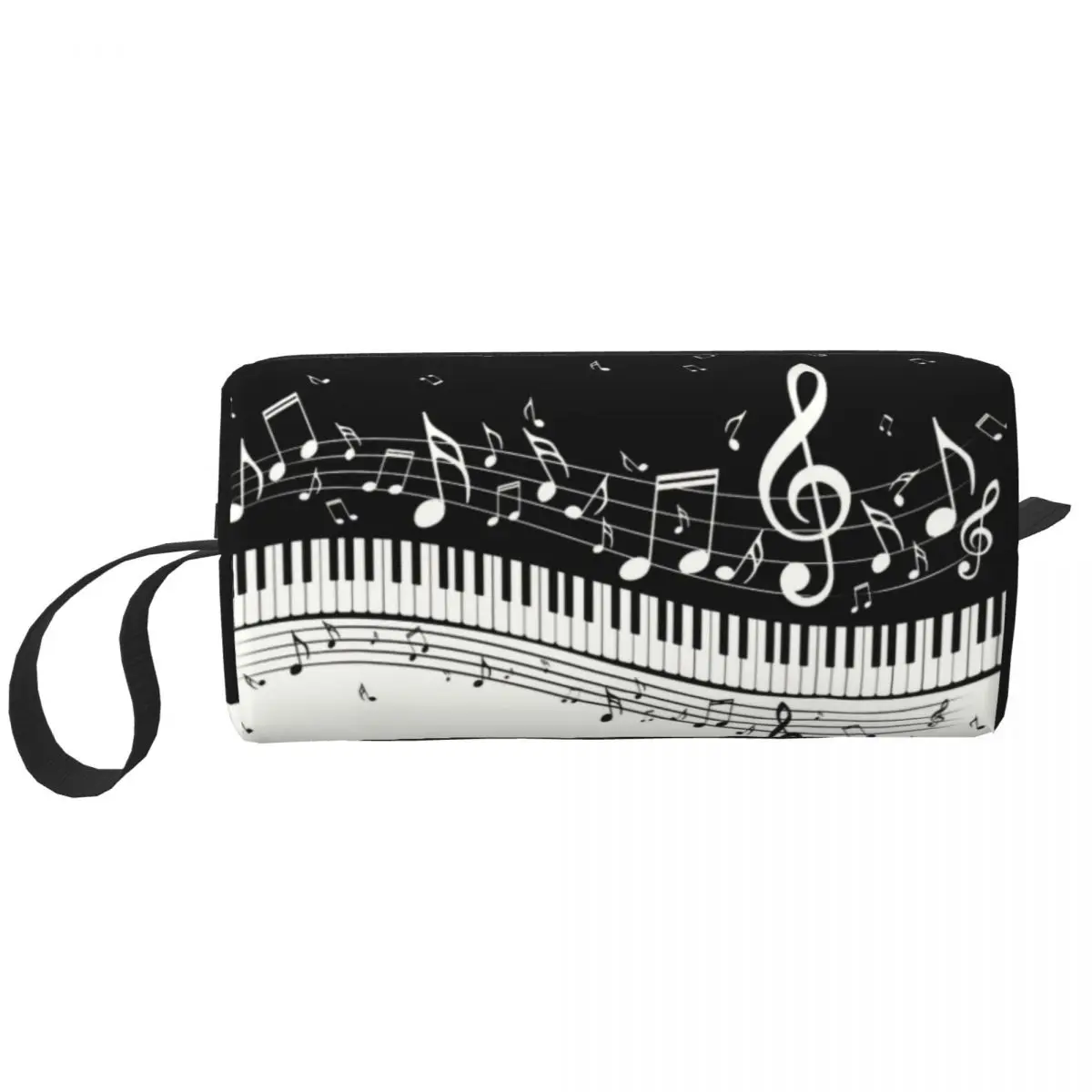 Fashion Piano And Music Note Cosmetic Bag Women Fashion Large Capacity Makeup Case Beauty Storage Toiletry Bags