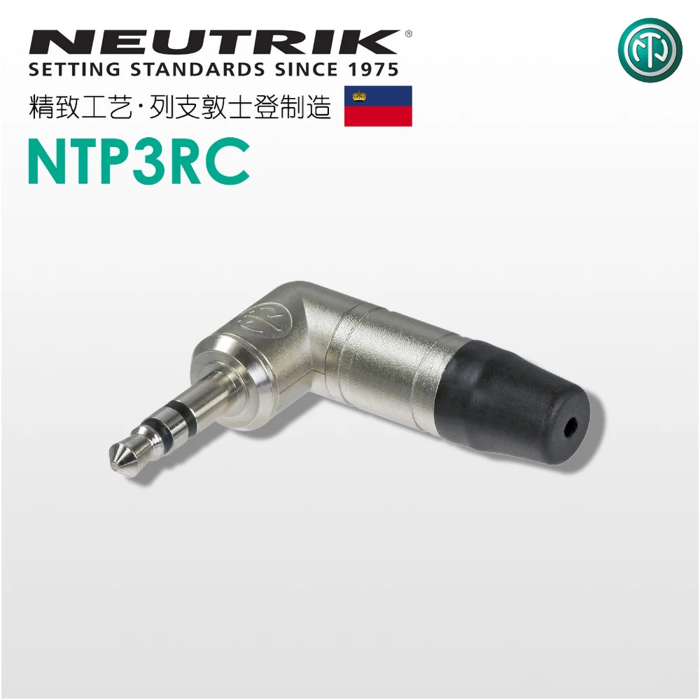 Oryginalny Neutrik NTP3RC-B HiFi 3.5mm 3 polak Stereo wtyk Audio kątowy słuchawki Adapter słuchawkowy lutowane Jack dla DIY słuchawki