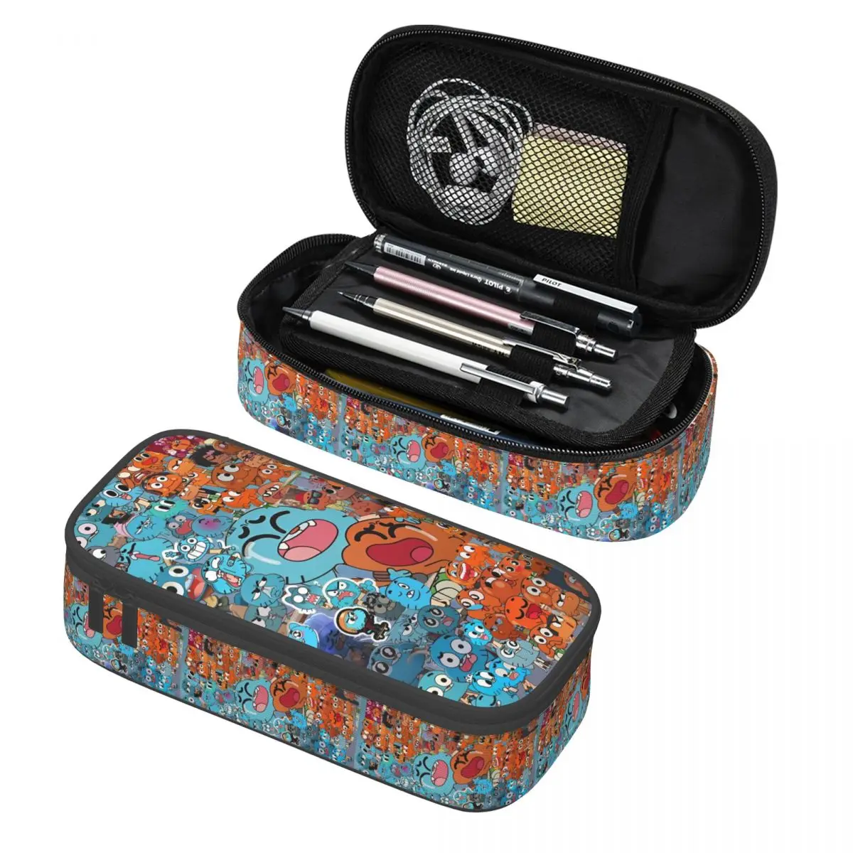 

The Amazing World Of Gumball Pen Box Double Layer Large Capacity School Accessories Pencilcase Suprise Gift
