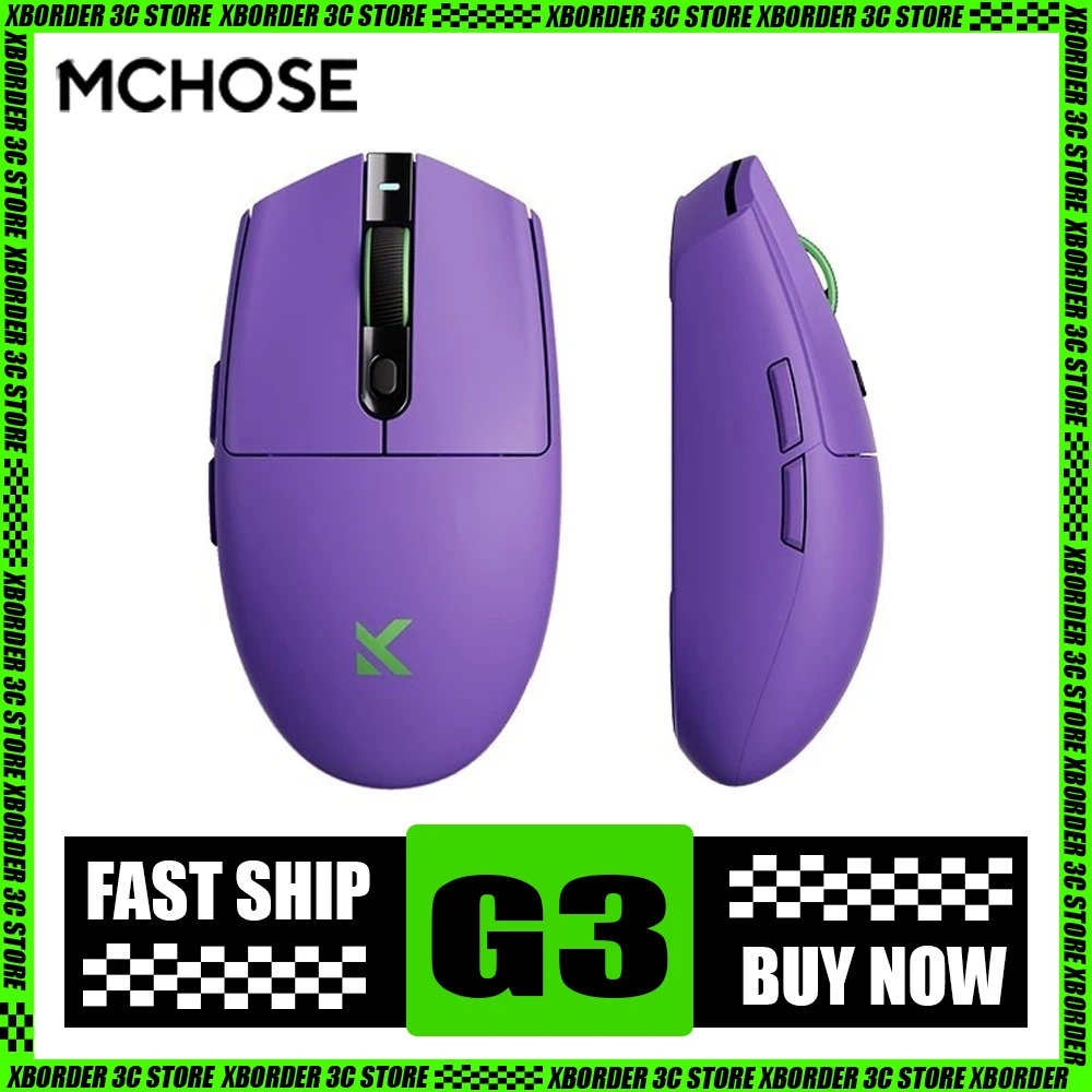 mouse sem fio para jogos tri mode bluetooth bateria de longa duracao pc leve acessorio gamer mouse para escritorio novo mhaeton g3 8k paw3395 01